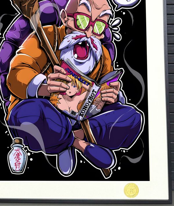 【海外代購】H2 《龜仙人》七龍珠武天老師悟空龜派氣功七龍珠動漫裝飾畫 