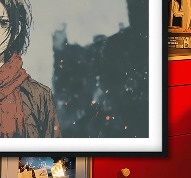 【海外代購】巴洛克《雨中三笠》進擊的巨人裝飾畫冰箱貼 