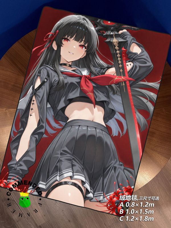 【海外代購】皇呱 鳴潮星炬學院JK劍客朽葉千咲週邊裝飾畫 午睡毯 地毯