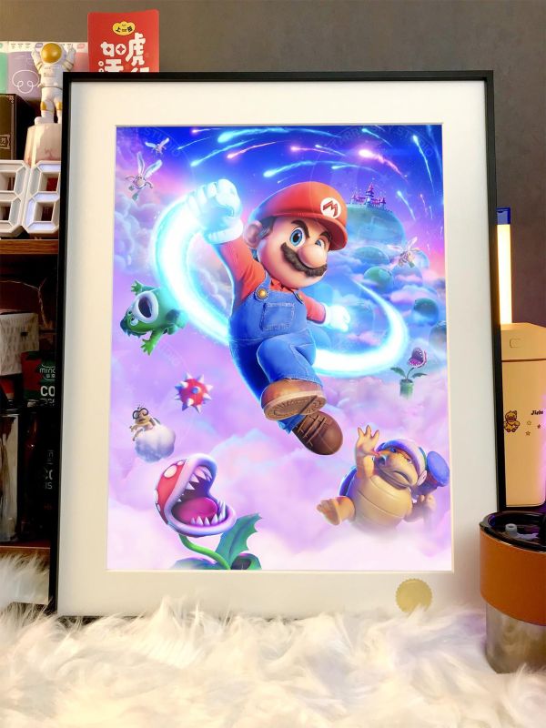 【海外代購】星空 《銀河瑪利歐》超級瑪莉超級馬力歐兄弟Super Mario碧姬動漫裝飾畫 