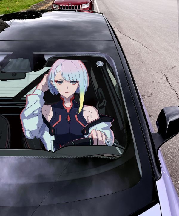 【海外代購】千鳥社 《汽車前擋遮陽—大衛與露西》夏季汽車遮陽防曬前擋開車二次元賽博朋克邊緣行者露西大衛 
