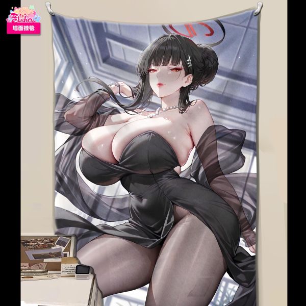 【海外代購】阿喵畫社 禮服 黑絲調月 8k主題高清裝飾畫 午睡毛毯  牆面掛毯  冰箱貼 