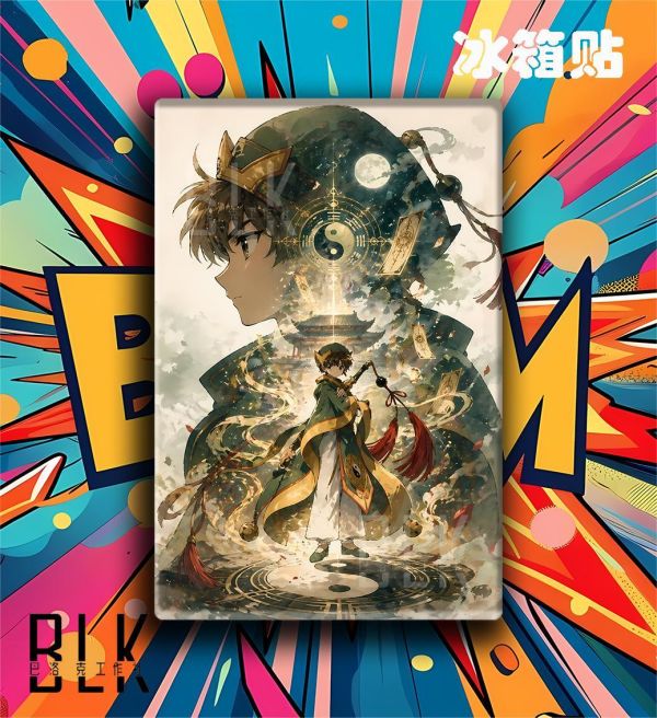 【海外代購】巴洛克 《小狼剪影》百變小櫻木之本櫻魔卡少女櫻知世庫洛牌動漫裝飾畫冰箱貼 
