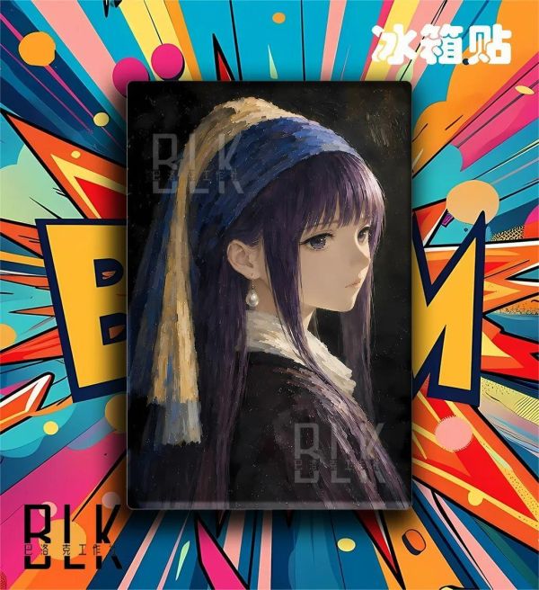 【海外代購】巴洛克 《珍珠耳環芙莉蓮/菲倫》葬送的芙莉蓮裝飾畫冰箱貼 