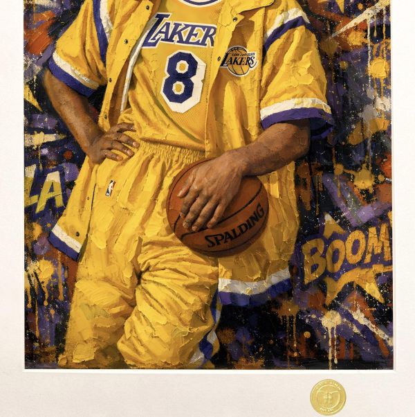 【海外代購】H2 《爆炸頭科比》黑曼巴NBA科比布萊恩湖人隊裝飾畫 