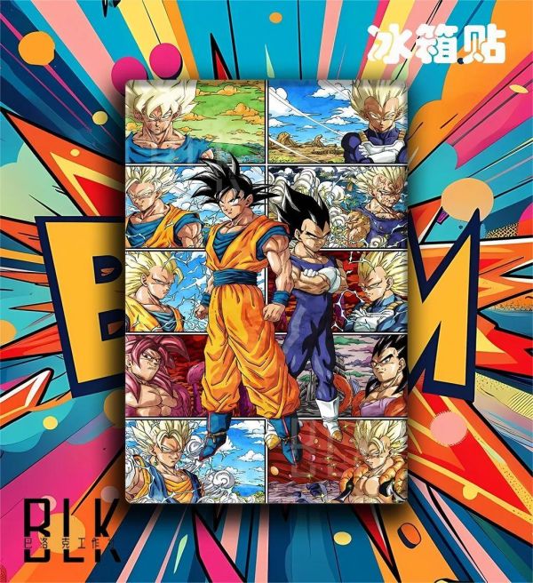 【海外代購】巴洛克 《悟空貝吉塔》七龍珠裝飾畫冰箱貼 