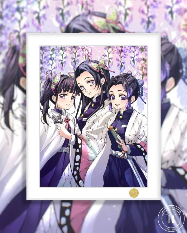 【海外代購】H2 《蝴蝶三姊妹》鬼滅之刃蝴蝶忍香奈惠香奈乎小忍蟲柱動畫二次元裝飾畫 