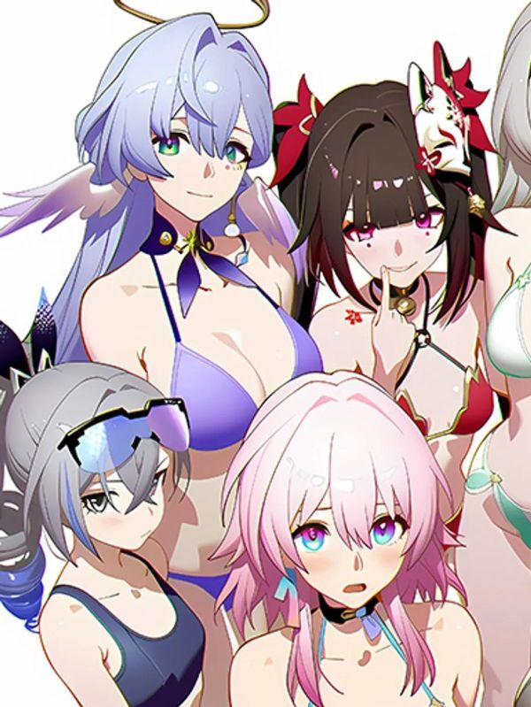 【海外代購】巴洛克 《泳裝崩鐵女團》星穹鐵道裝飾畫冰箱貼 