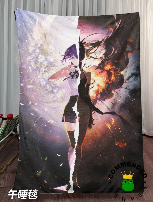 【海外代購】皇呱 《雛菊與爆焰》電鋸人蕾塞撕裂的雙面裝飾畫 午睡毯  地毯 