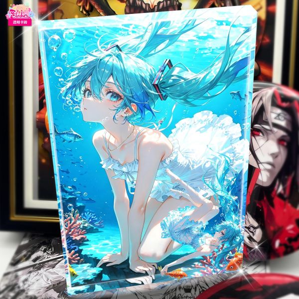 【海外代購】阿喵畫社 初音 初音未來 深海祕境三聯 新品12K主題高清裝飾畫 透明卡磚 