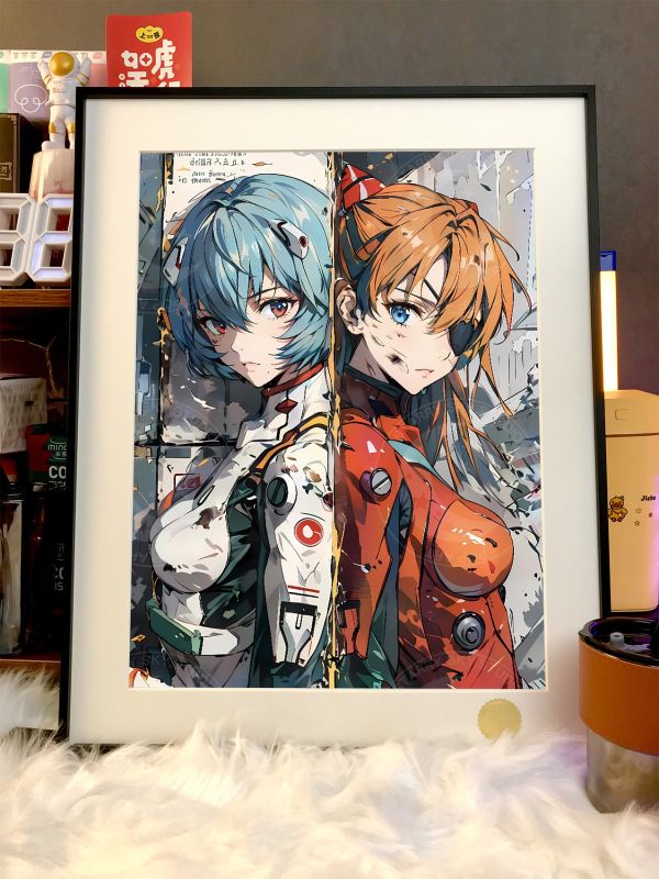 【海外代購】星空 《戰損香麗》明日香綾波麗新世紀福音戰士初號機碇真嗣eva動漫裝飾畫 