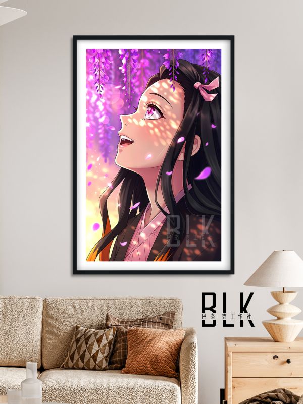 【海外代購】巴洛克 《花之彌豆》鬼滅之刃無限城篇猗窩座Nezuko炭治郎富岡義勇炎柱動漫裝飾畫冰箱貼 