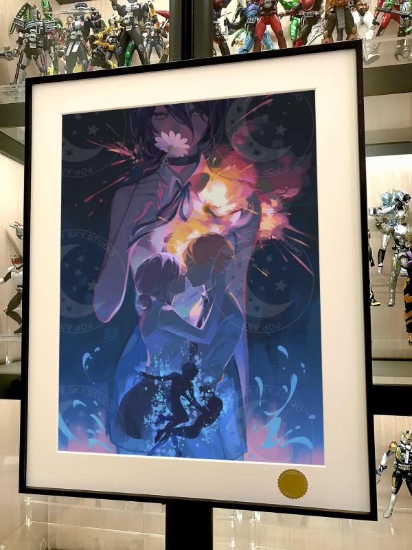 【海外代購】星空《電次與蕾塞》電鋸人裝飾畫 