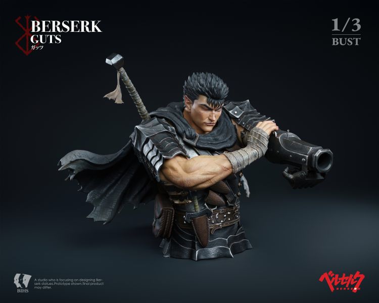 【預定】BIHS Berserk 格斯（砲形） 黑之劍士狂戰士時刻 胸部像雕像 