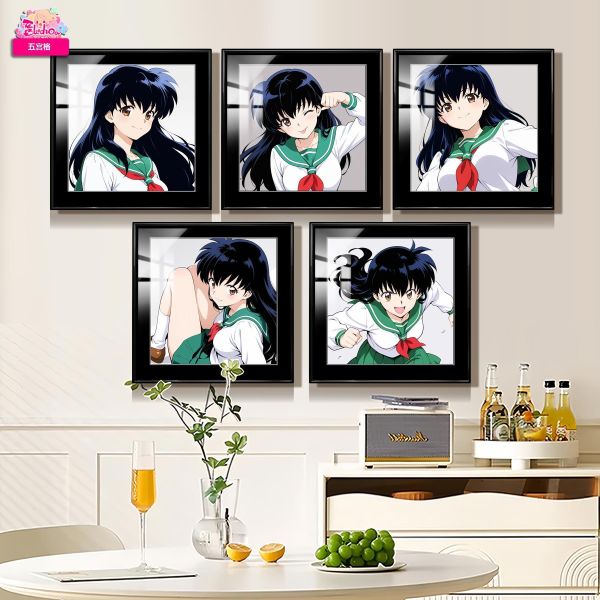 【海外代購】阿喵畫社 戈薇五宮格組合 12k超清組合裝飾畫背景牆 