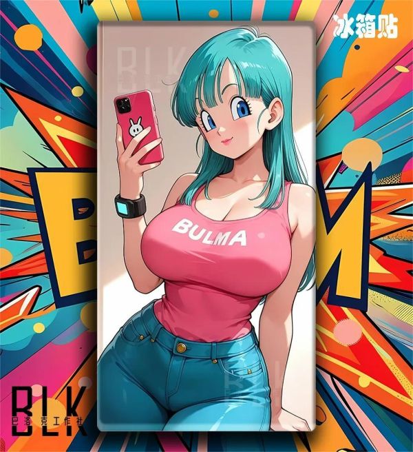 【海外代購】巴洛克《自拍布瑪》布爾瑪七龍珠裝飾畫冰箱貼 