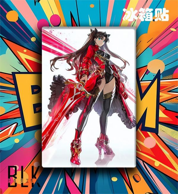 【海外代購】巴洛克 《紅色遠坂凜》Fate紅色惡魔五大元素讓遊戲動畫裝飾冰箱貼 
