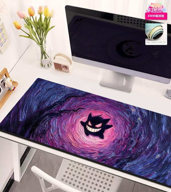 【海外代購】阿喵畫社 寶可夢 梵谷星空耿鬼 耀夜版 新品異形套組裝飾畫 發光滑鼠墊 客廳地墊 臥室地墊 