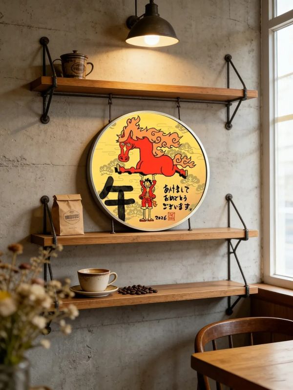 【海外代購】千鳥社 《魯夫 馬年 裝飾畫》海賊王草帽團尾田榮一郎裝飾畫 