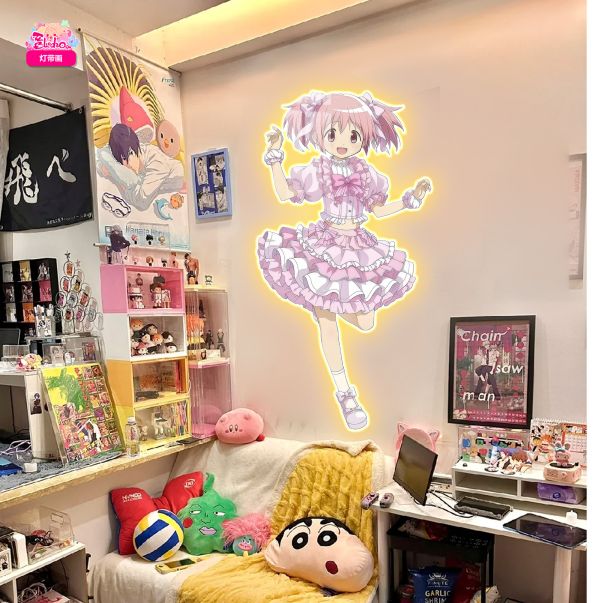 【海外代購】阿喵畫社 鹿目圓 1比1超長發光燈帶裝飾畫 