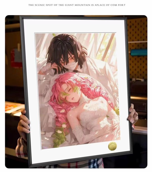 【海外代購】皇呱  《新婚蛇柱戀柱》 鬼滅之刃新婚伊黑小芭內甘露寺蜜璃同人周邊裝飾畫午睡毯 地毯 