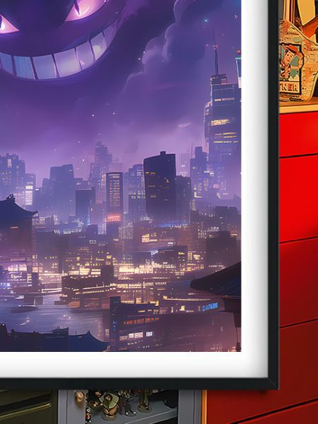 【海外代購】巴洛克 《城市耿鬼》Gengar寶可夢神奇寶貝禦三家小智皮卡丘動畫裝飾畫冰箱貼 