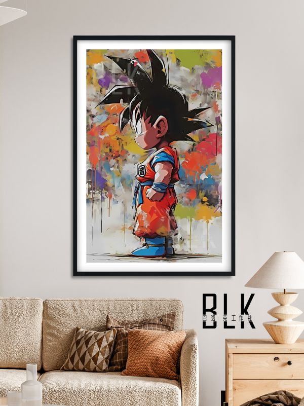 【海外代購】巴洛克 《塗鴉小悟空》七龍珠悟空超級賽亞人Dragon Ball卡卡洛特動畫二次元裝飾畫 冰箱貼 