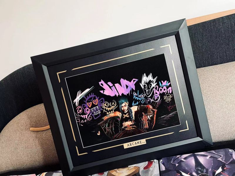 【海外代購】千鳥社 《英雄聯盟：雙城之戰》金克絲暴暴Jinx螢光潮流裝飾畫 