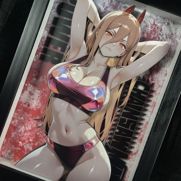 【海外代購】黑白畫映 B&W Chainsaw Man 帕瓦 泳裝立體裝飾畫 