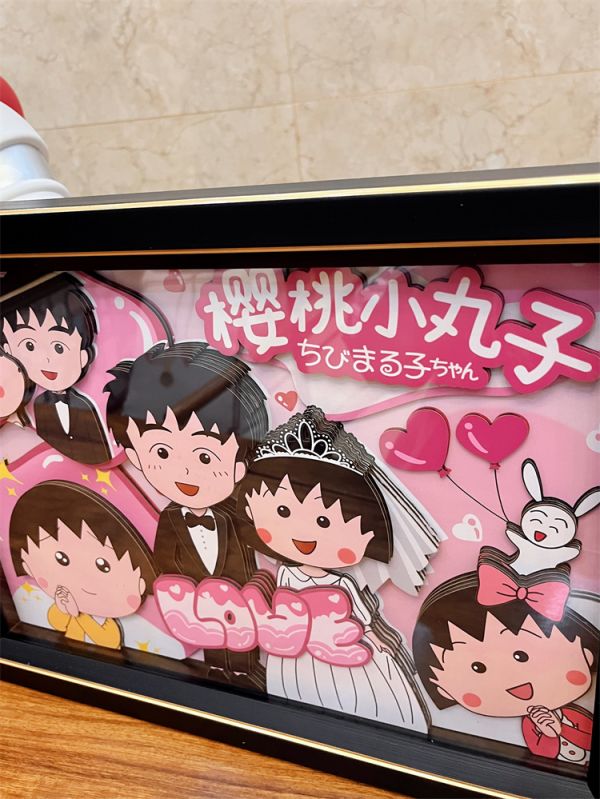 【海外代購】【32*45CM】 萌萌匠 櫻桃小丸子婚紗版 裝飾畫掛畫01 