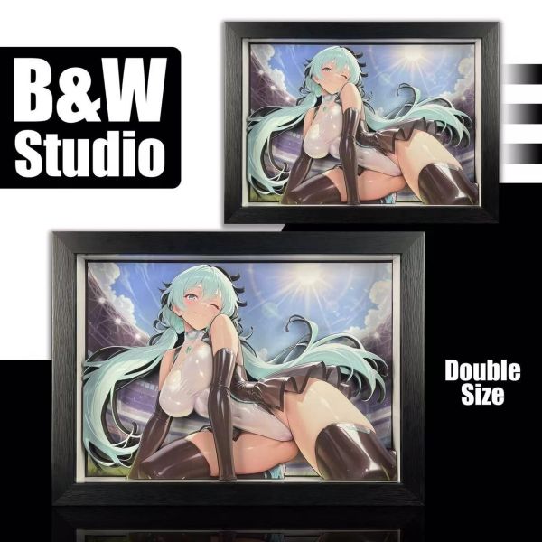 【海外代購】黑白畫映 B&W 初音未來賽車立體裝飾畫 