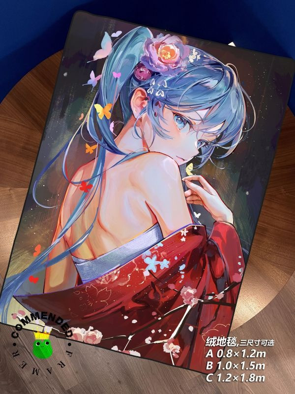 【海外代購】皇呱  《和服初音未來》初音ミク裝飾畫 午睡毯 地毯 