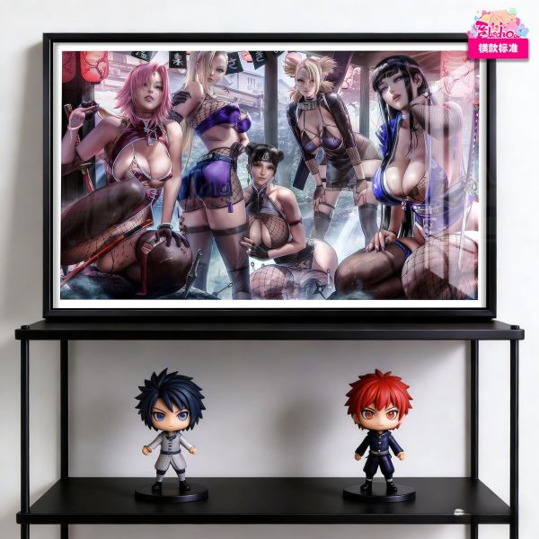 【海外代購】阿喵畫社 火影忍者女神群像經典版 火影忍者新品12k超清裝飾畫 床頭地墊  冰箱貼款 