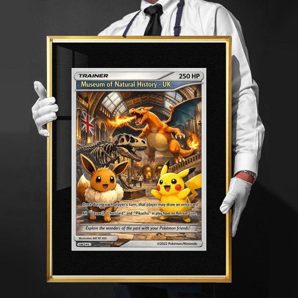 【海外代購】千鳥社  《皮卡丘×倫敦自然史博物館 第二彈》裝飾畫 午睡毯 地毯 