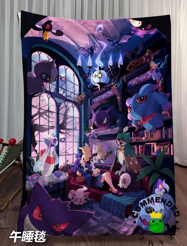 【海外代購】皇呱 《恐怖小屋》寶可夢恐怖小屋耿鬼怨影娃娃雪妖女謎擬Ｑ同人周邊裝飾畫 午睡毯  地毯 