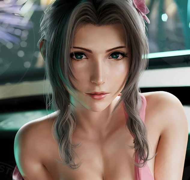 【海外代購】星空 《粉衣愛麗絲》Aerith蒂法FF7最終幻想裝飾畫 