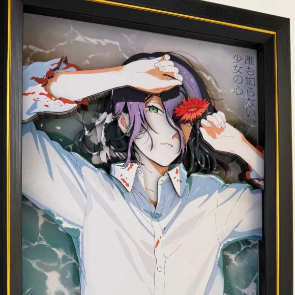 【海外代購】凹凸Panda 鏈鋸人蕾塞篇Chainsaw Man電鋸人Reze電次瑪奇瑪帕瓦動畫潮流手工立體畫 蕾塞A款 