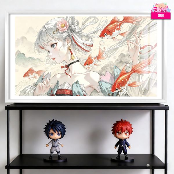 【海外代購】阿喵畫社 錦鯉賜福 今汐國風大橫款 新品12k主題超清裝飾畫 