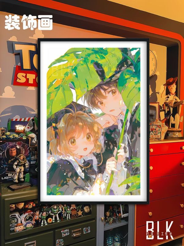 【海外代購】巴洛克 《綠葉櫻狼》百變小櫻小狼木之本櫻魔卡少女櫻庫洛牌動漫裝飾畫冰箱貼 