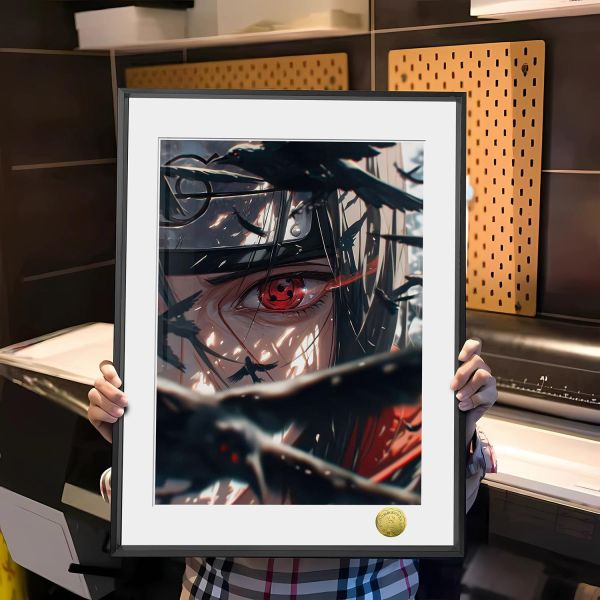 【海外代購】皇呱 《寫輪眼鼬》 火影忍者宇智波鼬三勾玉寫輪眼周邊裝飾畫 午睡毯 地毯 