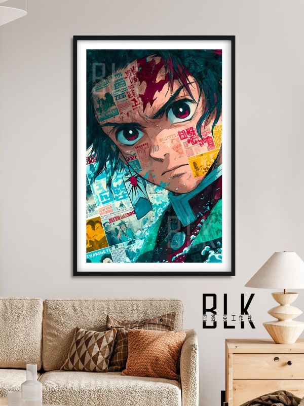 【海外代購】巴洛克 《報紙炭治郎》鬼滅之刃無限城篇Tanjirou彌豆炎柱猗窩座動漫裝飾畫冰箱貼 