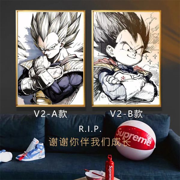 【海外代購】千鳥社 七龍珠貝吉塔鳥山明賽亞人手稿裝飾畫 