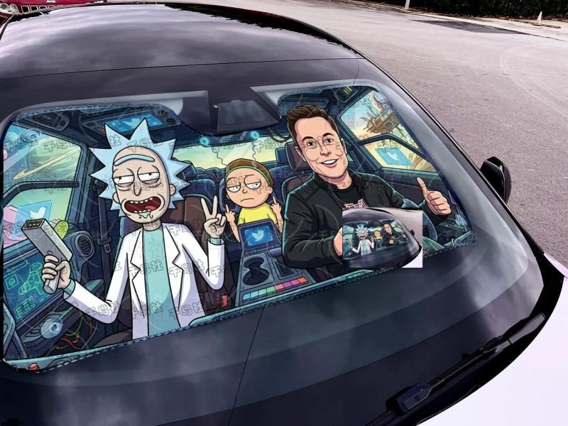 【海外代購】千鳥社《汽車前擋遮陽-馬斯克 瑞克和莫蒂》 