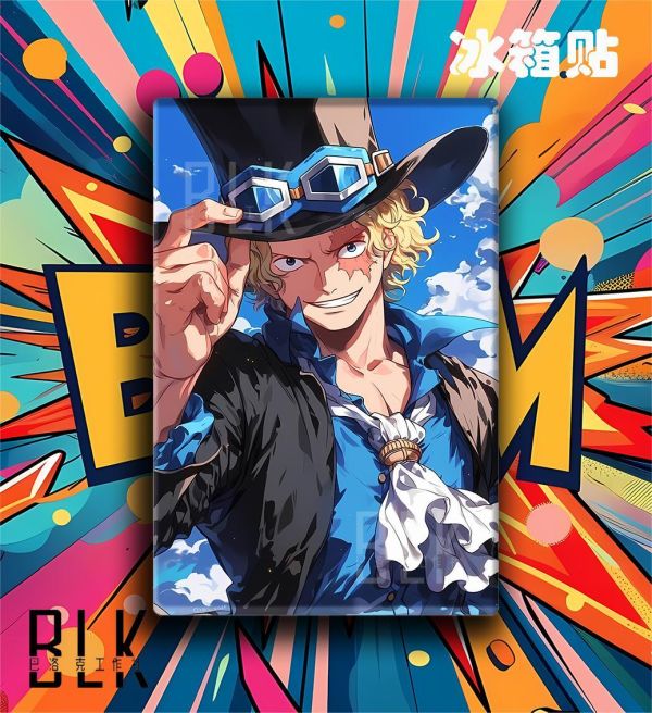 【海外代購】巴洛克 《薩博》Sabo路飛艾斯羅傑燒燒果實Ace海賊王onepiece裝飾畫冰箱貼 