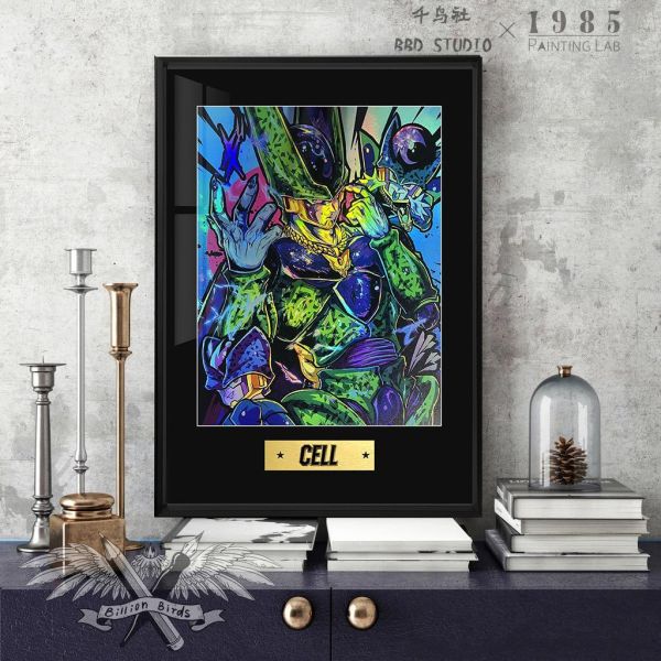 【海外代購】千鳥社 《沙魯鐳射》 七龍珠沙魯人造人孫悟空貝吉塔潮流炫彩鐳射裝飾畫 