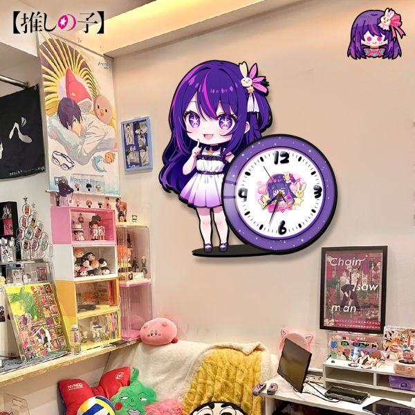 【海外代購】阿喵畫社 Q版星野愛橫款鐘錶 靜音異形時鐘 