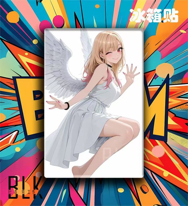 【海外代購】巴洛克 天使喜多川海夢Marin瑪琳更衣人偶墜入愛河遊戲動漫裝飾畫/冰箱貼 