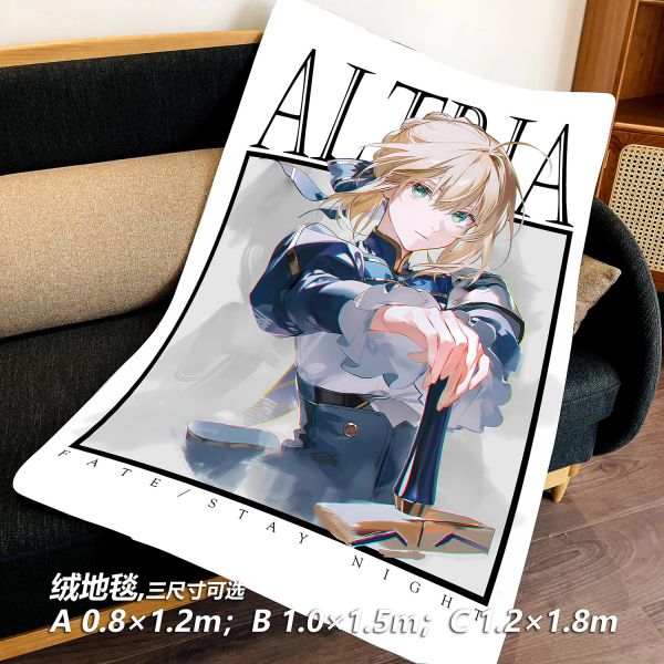 【海外代購】千鳥社 《saber 第三彈》saber阿爾托莉雅命運之夜吾王二次元午睡毯地毯裝飾畫 午睡毯 地毯 