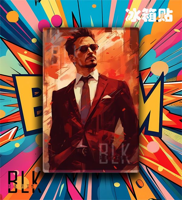 【海外代購】巴洛克 《東尼史塔克》鋼鐵人Iron Man鋼鐵人鐵甲奇俠漫威小勞勃道尼遊戲動畫裝飾畫 