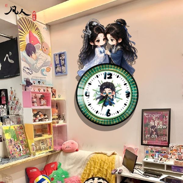 【海外代購】阿喵畫社 凡人修仙傳鐘錶 新品靜音異形時鐘 